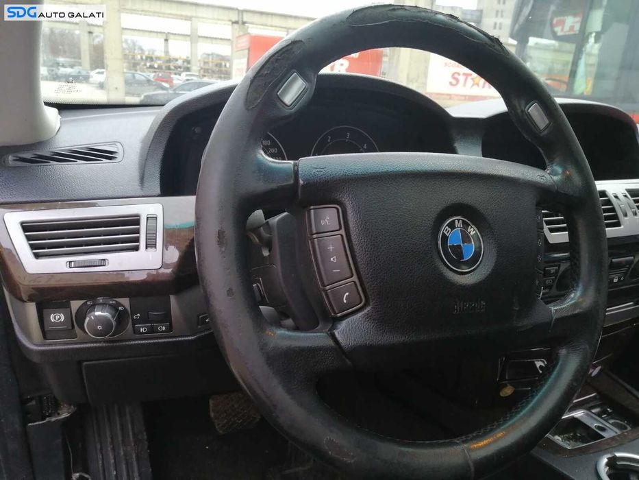 Volan Piele 4 Spite Gol Uzat pentru Retapitare BMW Seria 7 E65 E66 730 Facelift 2001 - 2008
