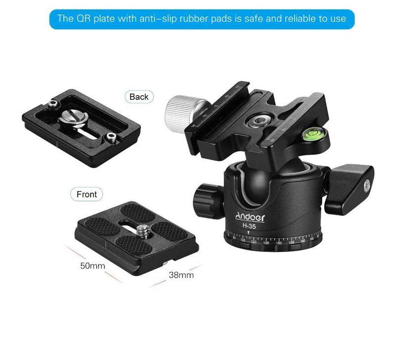 Andoer , Ябълковидна глава за статив ,товароносимост 15 клг , H-35