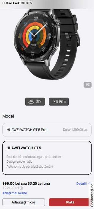Vand Smartwatch Huawei Watch GT5