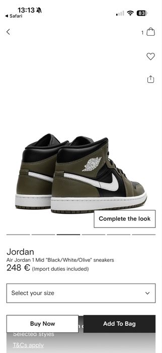 Air Jordan 1 Mid “Black/White/Olive” кецове