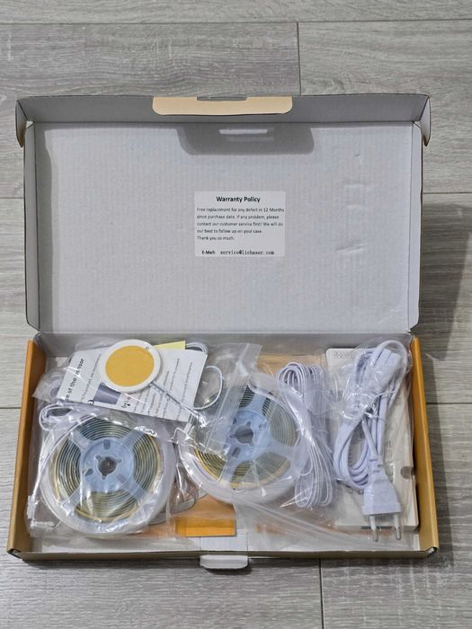 Bandă LED COB Lichaser 12V, Alb Cald, 6×2m, dimmer touch