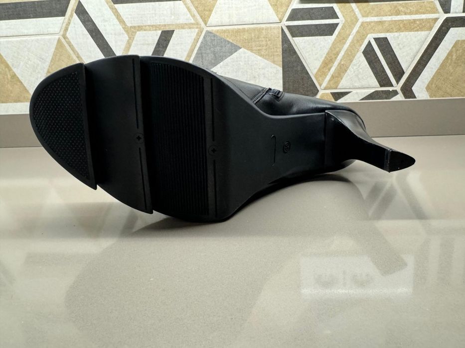 Cizme cu toc din piele Lea Foscati