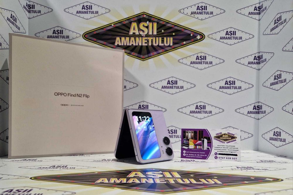 Asii Amanetulu - Oppo Find N2 Flip 256GB 8GB Ram Munlit Purple la cutie