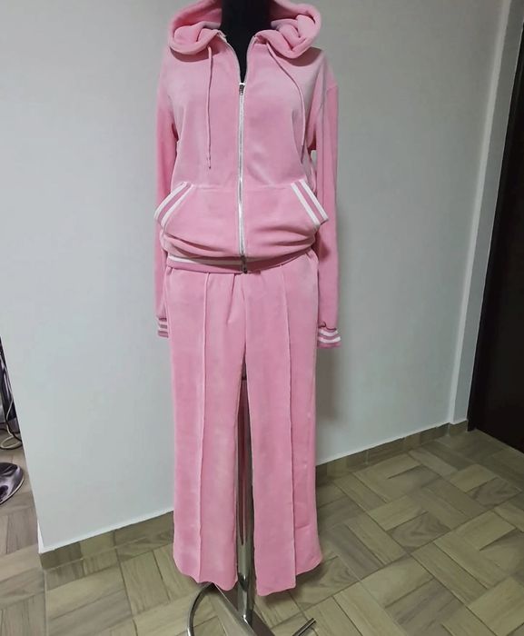 Trening catifea, hanorac cu buzunare, pantaloni model drept, mas. M