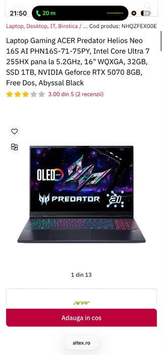 Laptop Gaming Acer Predator Nou Sigilat !!!
