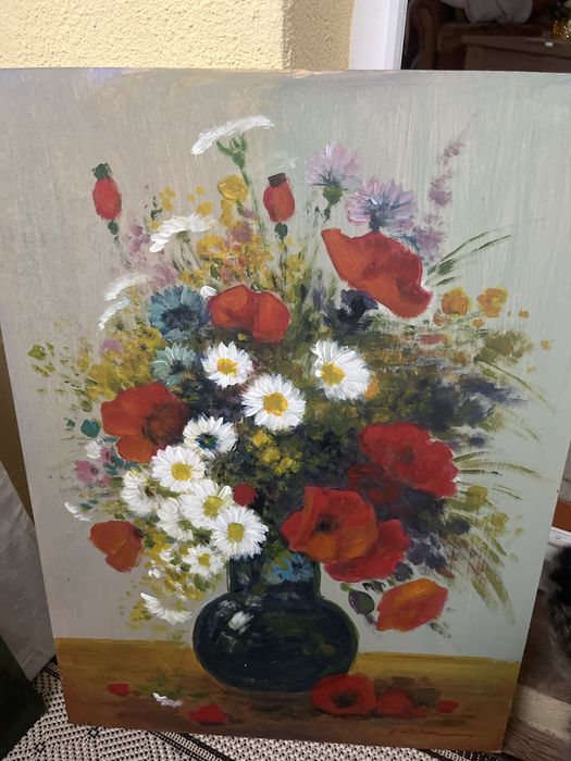 Tablouri pictate manual acrilice pe suport lemnos