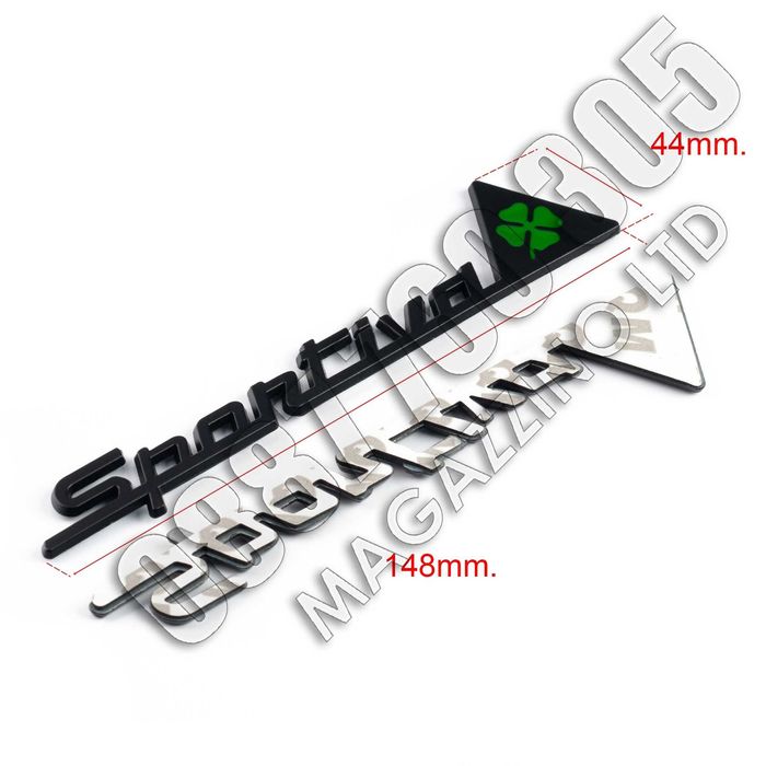 Емблеми за Калник Alfa Romeo Sportiva за Жулиета Хромирани Черен Мат