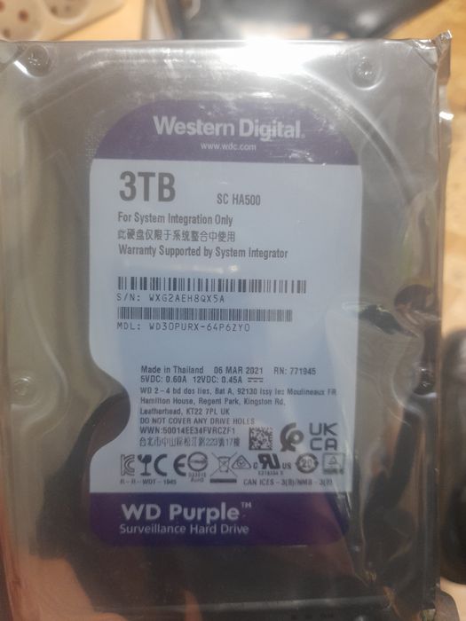 WD Purple Новый, не использовался для видео наблюдения DVR/ NVR
