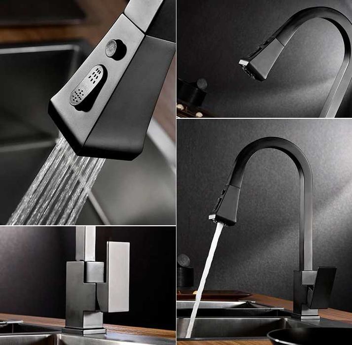 СМЕСИТЕЛ ЗА КУХНЯ  - черен - супер актуален