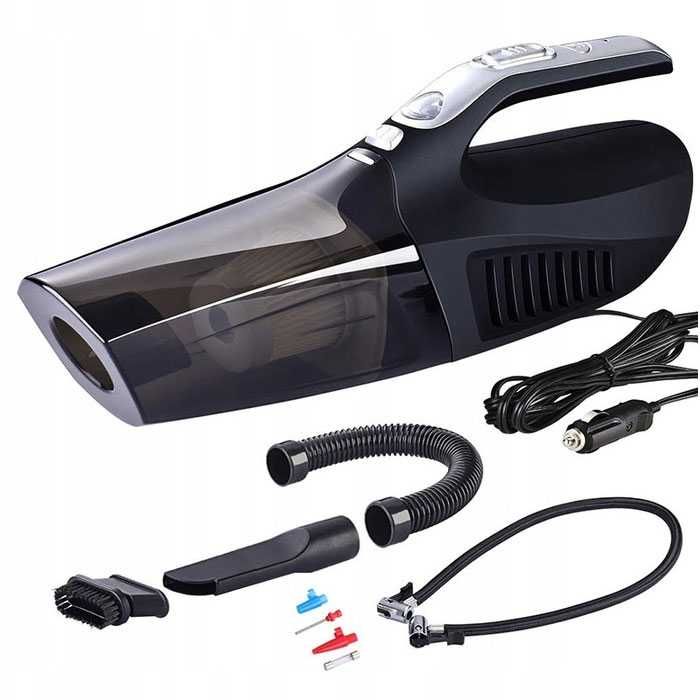 Прахосмукачка за автомобил фенерче, компресор, манометър за гуми