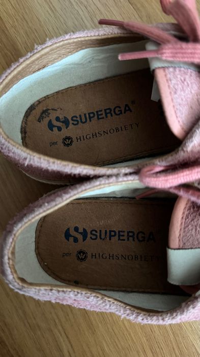 Tenisi Superga, piele intoarsa roz-corai