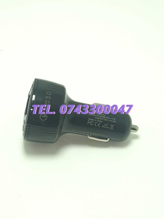 Incarcator Universal Masina Auto 4 Porturi Bricheta Usb Qc Fastcharge