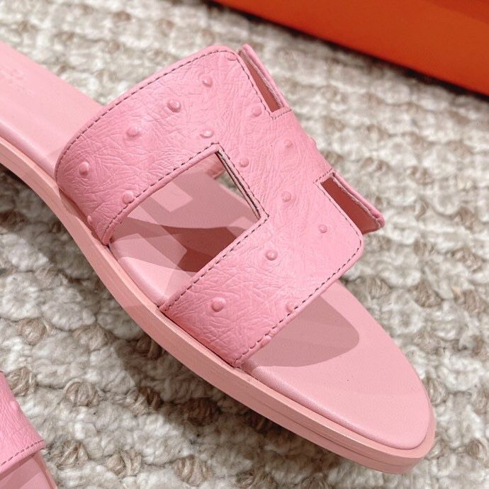 Papuci hermes piele ostrich (strut)