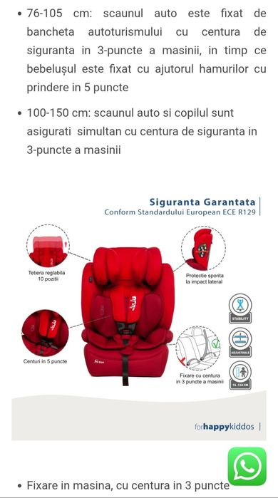 Scaun auto copii