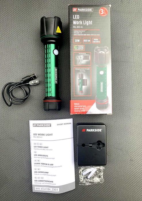 Нов Немски Фенер Parkside Парксайд 850lm лампа прожектор проектор 10W