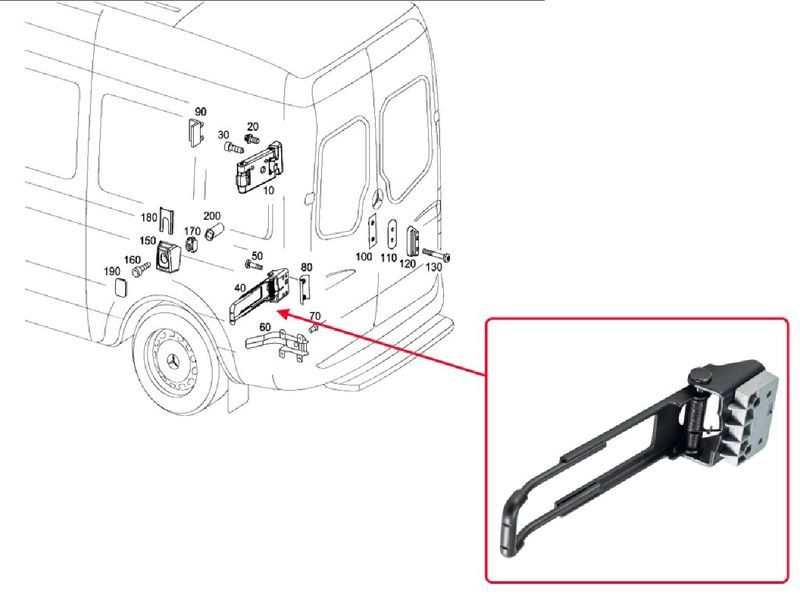 Ограничител за багажник на Mercedes Sprinter W903