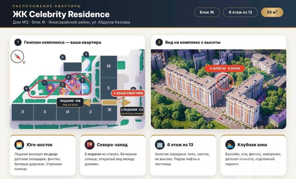 Продаётся ‼️ ЖК Celebrity Residence 3х комн, 88м2 ‼️8 Роддом