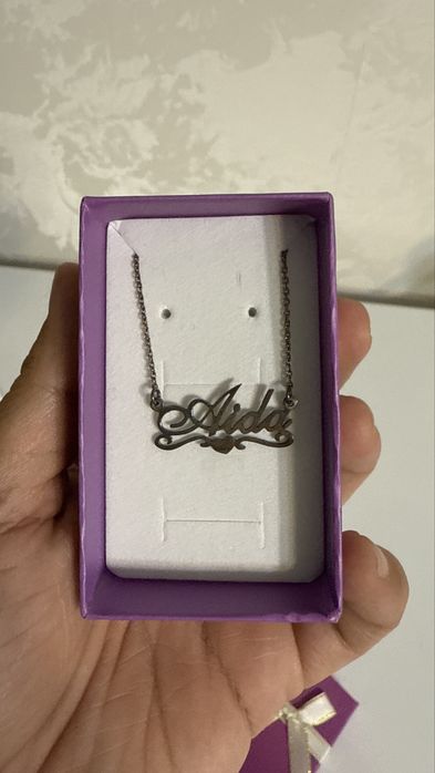 Именной медальон цепочка новый серебро