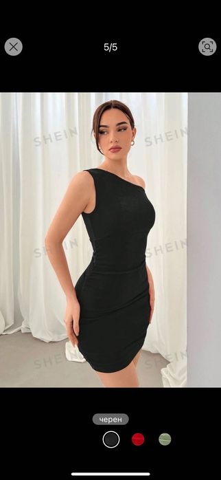 черна рокля по тяло асиметрична