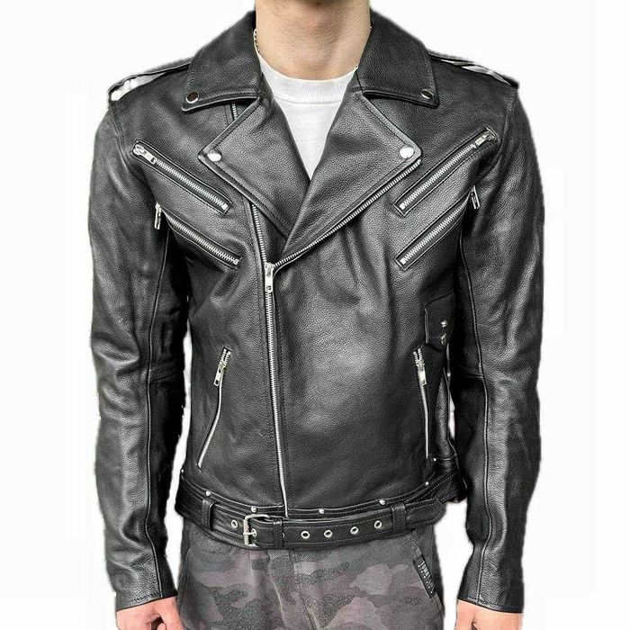 Кожено мото яке Motomall с ресни HARDROCK