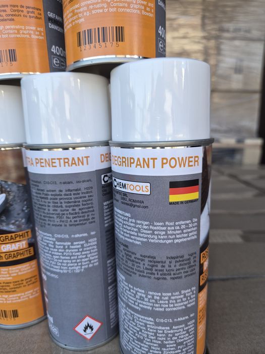 Spray degripant Grafit POWER 400ml.Rusty penetrant .Deblock oil.Black Magic.Solutie deblocat suruburi ruginite 100% Germania