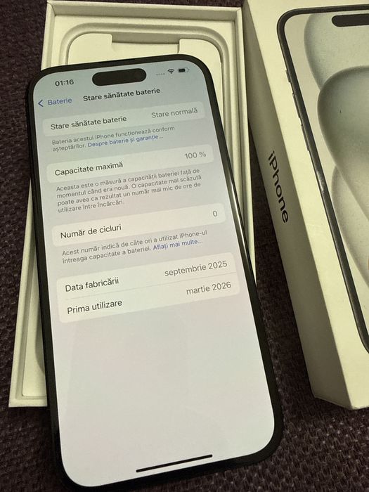 Iphone 15 128GB Nou 0 cicluri desigilat pentru proba
