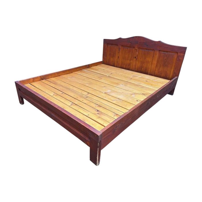 Cadru de Pat dublu din Lemn Masiv; Pat de mijloc cu Somiera 200x160 cm