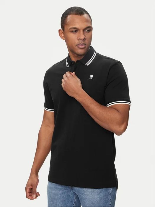Тениска с яка G-star Raw Dunda Slim S , L черна мъжка