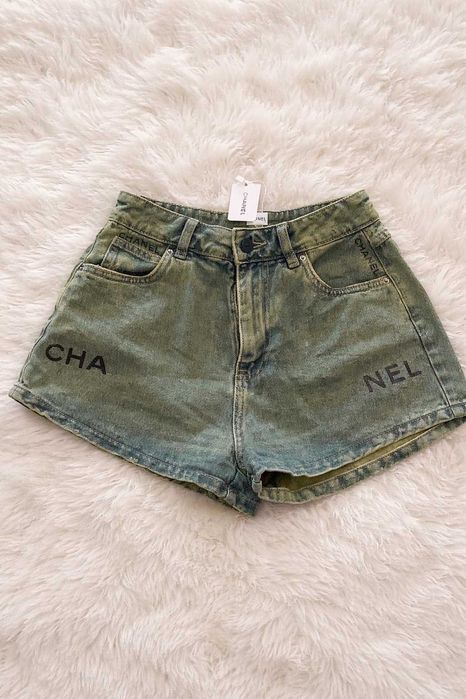 Шанел дънки къси панталони Chanel  летни панталонки шорти дънкови