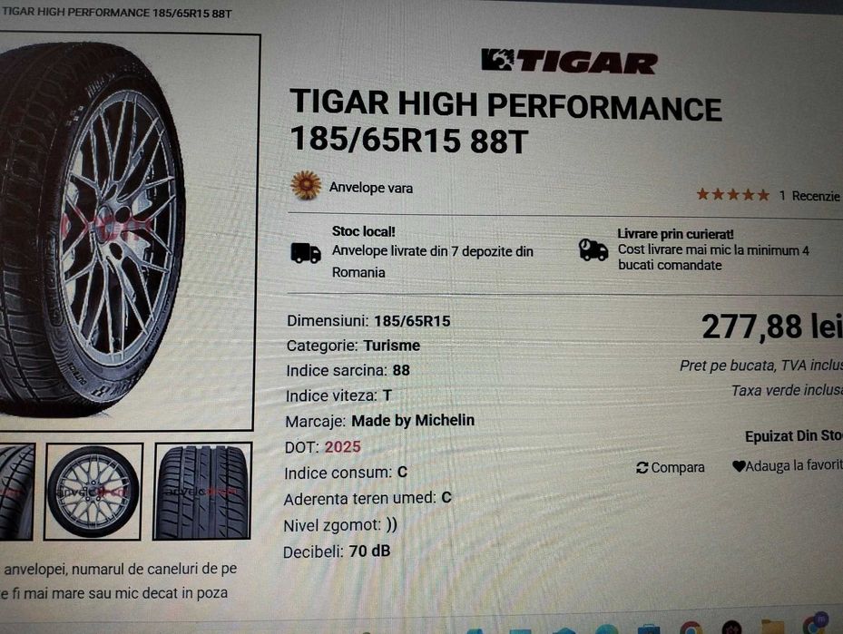 Cauciucuri Logan aproape NOI, 185/65/15