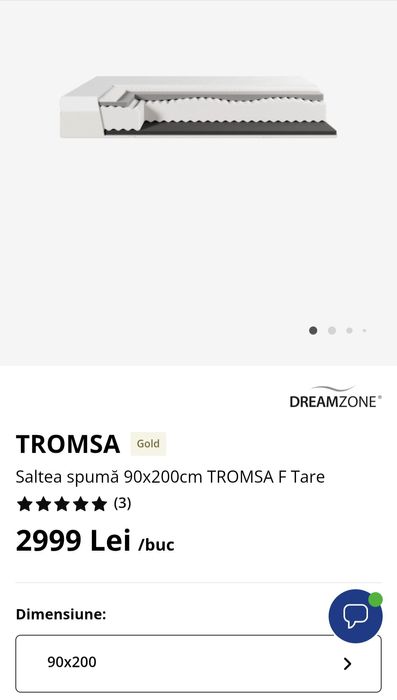 Vând saltea 90x200 în cutie