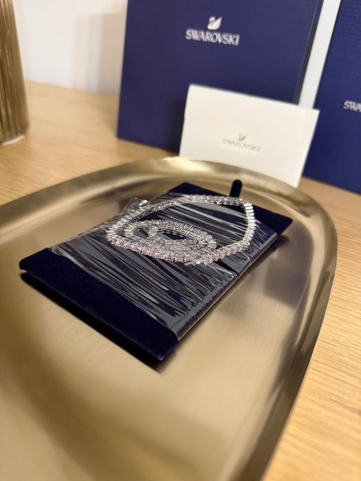 Set Swarovski Tennis Matrix Roz/ colier+brățară