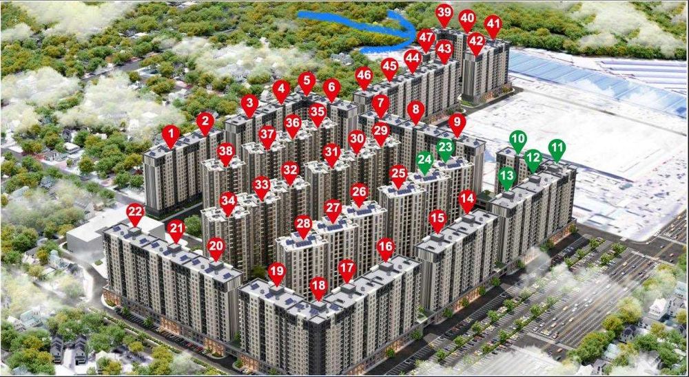 Ипотека субсидия 2х 16-этаж 54 квметр уй сотилади Ўрикзор residance