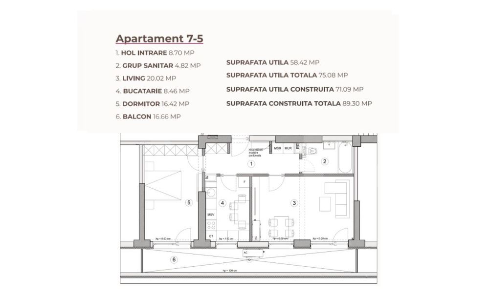 Apartament 2 camere, 75.08 mp, ansamblu 0% Comision Achizitie, Calea S — fotografia 3