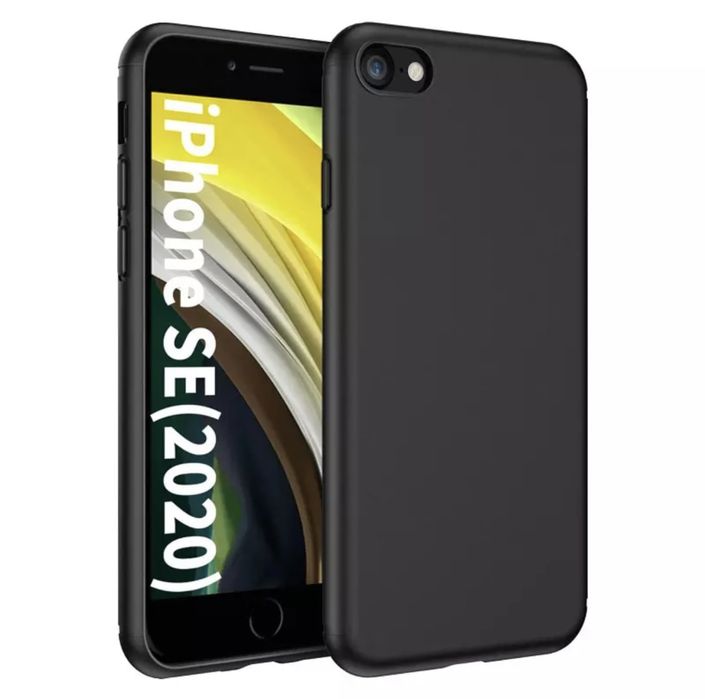 Iphone 7 8 PLUS SE 16E Husa Silicon Catifea + Folie Sticla Curbata 9D