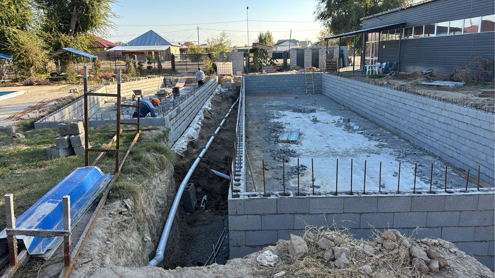 Бассейн скиммерный строительства