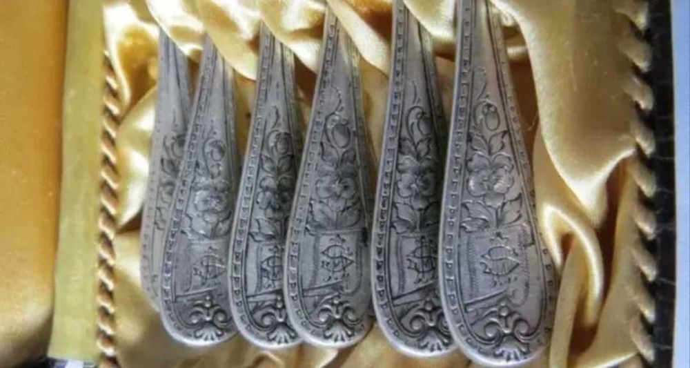Set lingurite argint masiv romanesti