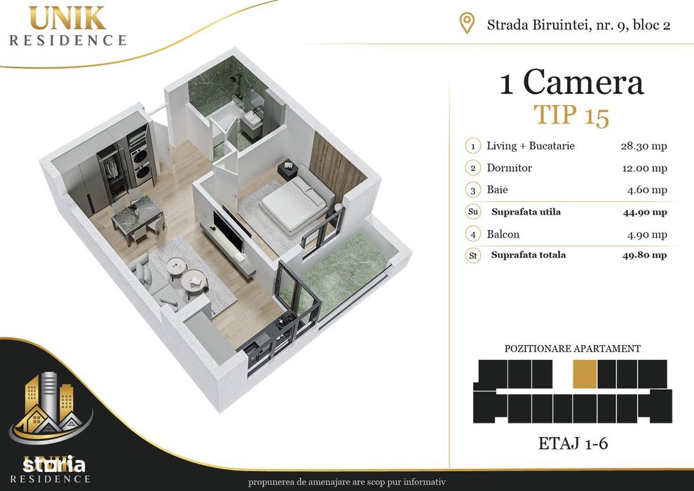 Studio in bloc nou | Aproape de metrou Berceni si Dimitrie Leonida |