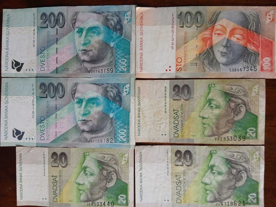 Lot 6 Bancnote Slovacia (Coroane Slovace) – De Colecție