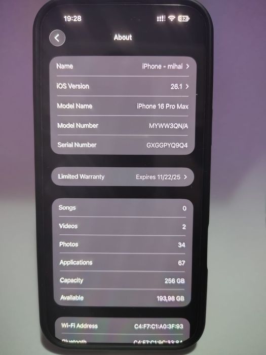 Iphone 16 pro max 256 gb
