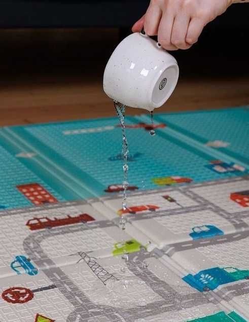 Детско килимче за игра 180x200x1 см + Калъф, Двустранна термо постелка