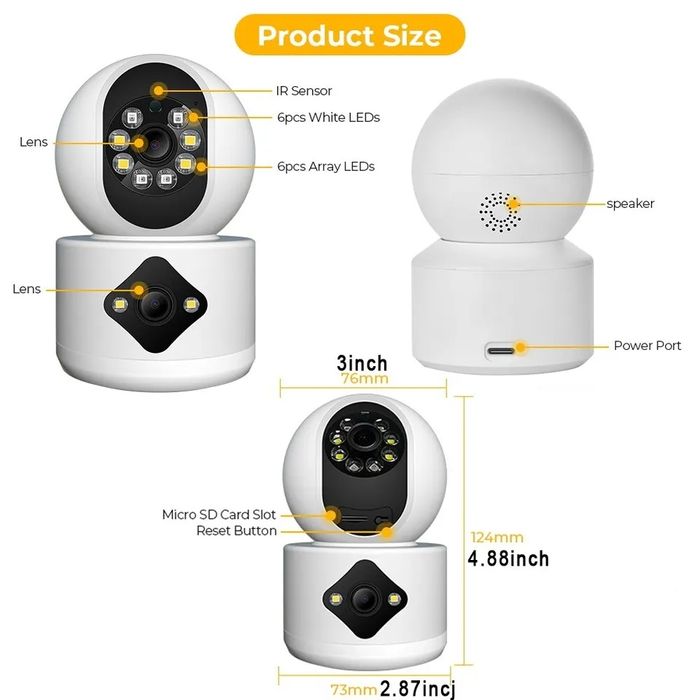 Camera de supraveghere 360 dubla baby monitor copii