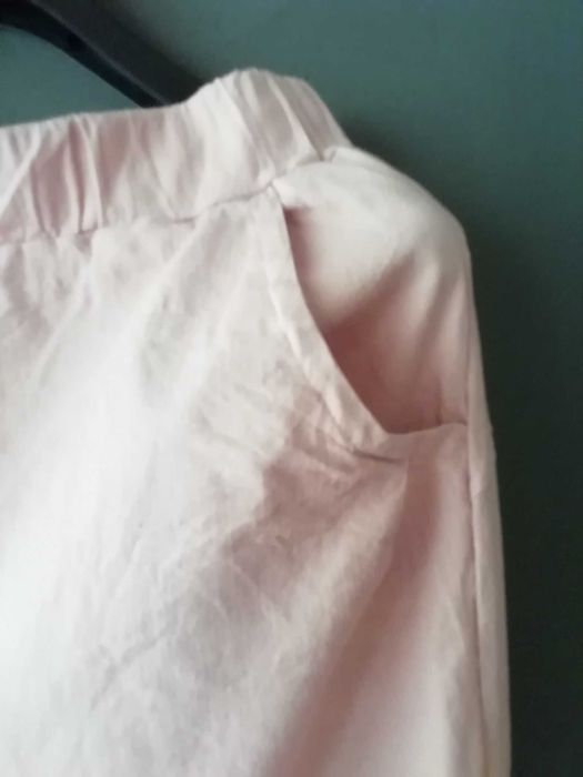 Pantaloni damă noi cu etichetă xxl roz pudră bumbac