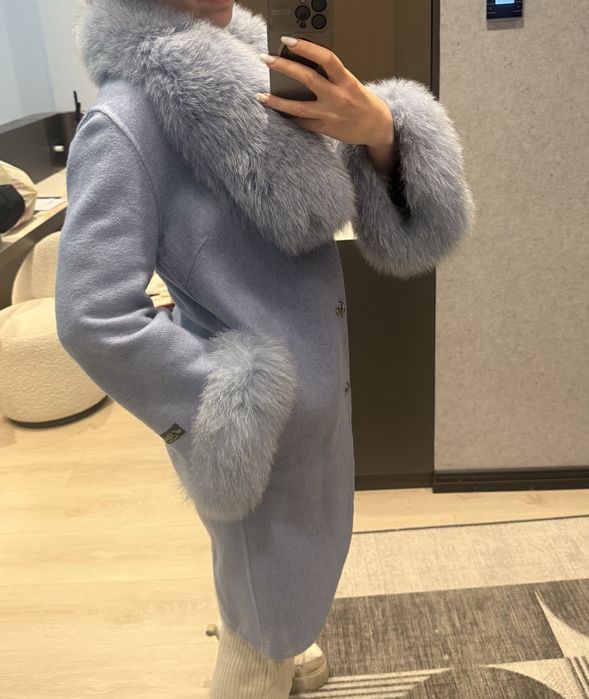 Palton alpaca blana naturala