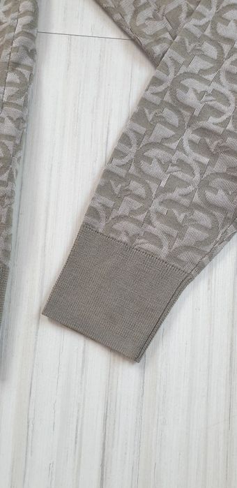 Emporio Armani Wool Knit Monogram/ XS - S НОВО ОРИГИНАЛ Мъж Вълнa Поло