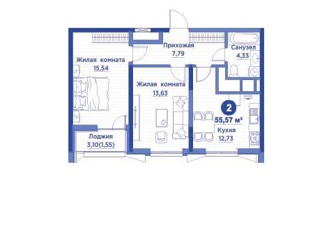 Срочна Продаётся !!! ЖК. “Regnum Plaza”.    2/10/14.  55.57м2.