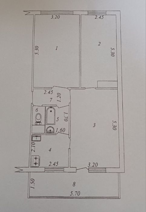 Продаётся квартира 3х комнатная. Феруза.