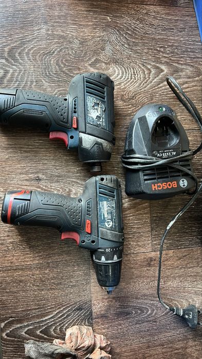 Impact biti Bosch si autofiletanta Bosch 12V cu doua baterii si incarc