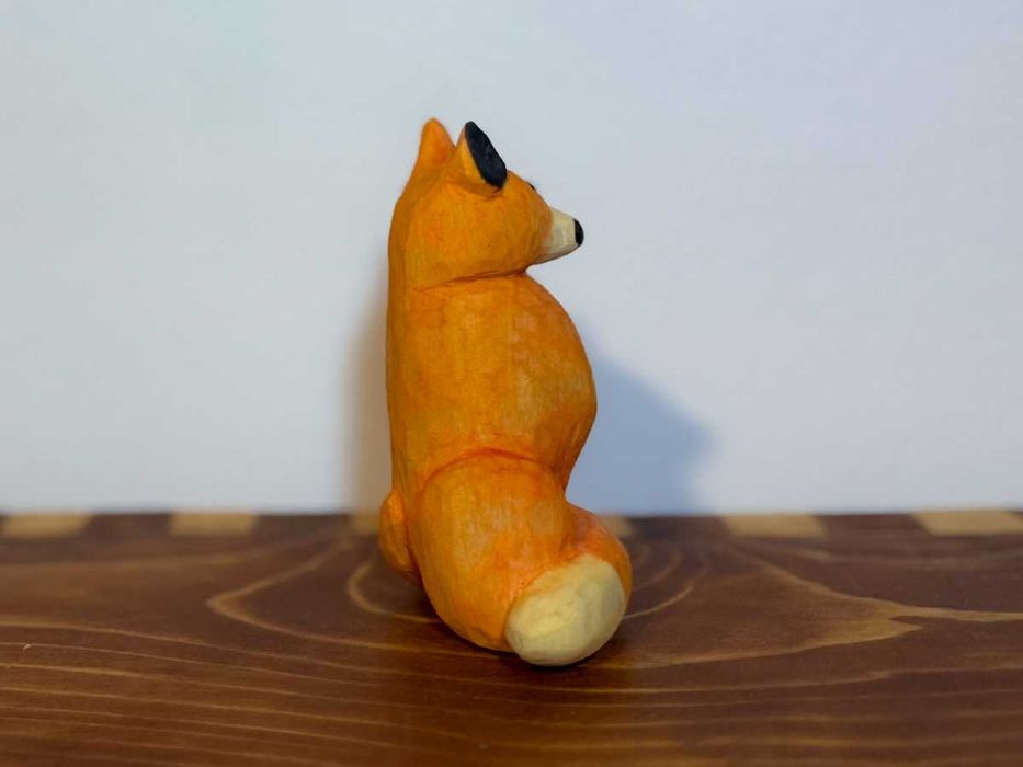 vulpe cioplita in lemn de salcie