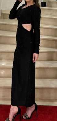 rochie lycra negra cu pietricele